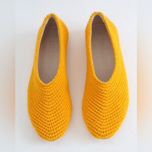 Beklina Crochet Ballet Flats Tumeric Yellow